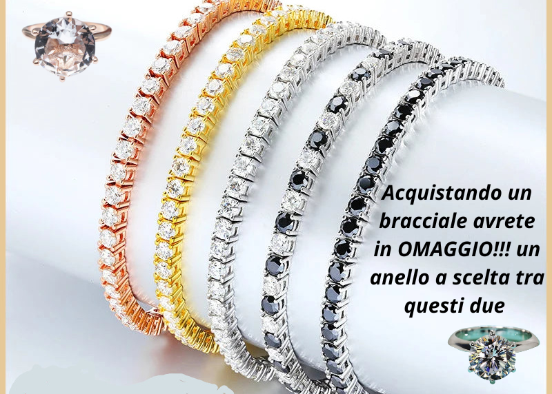 Bracciale in Moissanite "Eleganza e massima Brillantezza" UNISEX